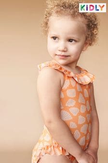 Orange - Kidly Frill Swimsuit (B57344) | 31 €