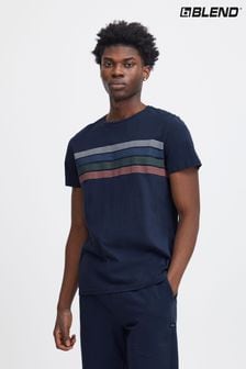 Niebieski - Blend Striped Short Sleeve T-shirt (B57395) | 95 zł