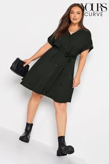 Yours Curve Black Utility Shirt Dress (B57409) | OMR17