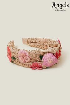 Розовая повязка на голову для девочек с цветочной отделкой Angels By Accessorize (B57424) | €16