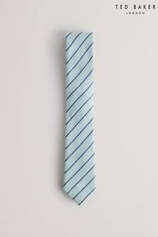 Ted Baker Green Niels Linen Stripe Silk Tie (B57473) | SGD 87