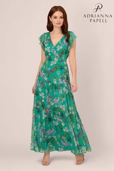 Adrianna Papell Green Print Tier Maxi Dress (B57541) | €264