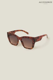Accessorize Tortoiseshell Chunky Cateye Brown Sunglasses