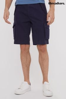 Bleumarin - Pantaloni scurți utilitari din bumbac țesut diagonal Threadbare (B57595) | 179 LEI