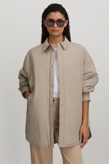 Quilted padded shirt sales