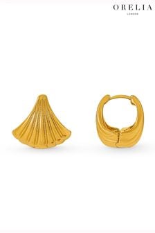 Orelia London 18k Gold Plating Scallop Fan Earrings
