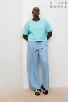Oliver Bonas Hochgeschnittene Hose mit weitem Bein, Blau (B58214) | 101 €