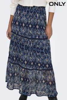 ONLY Printed Tiered Maxi Skirt