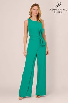 Adrianna Papell Wide Leg Green Bow Detail Jumpsuit (B58375) | €227