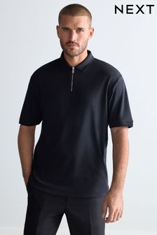 Black Signature Modal Polo Shirt (B58428) | $50