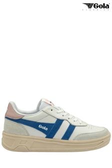 Gola White Ladies Topspin Leather Lace-Up Trainers (B58438) | €150