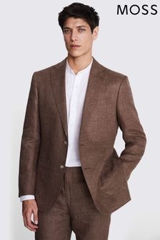 MOSS Brown Tailored Fit Copper Linen Jacket (B58642) | $324