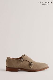 Ted Baker Brown Bromly Leather Suede Monk Strap Shoes (B58655) | $187