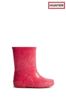 Pink hunter wellies kids top