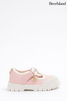 River Island Pink Girls Canvas Mary Jane Shoes (B59148) | €23