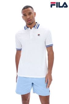 Fila White Faraz Tipped Rib Polo Shirt (B59282) | SGD 77