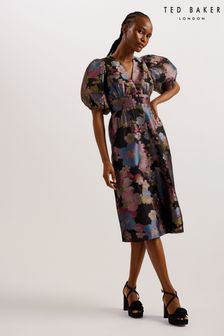 فستان جاكار متوسط الطول بأزرار من الأمام Matsea من Ted Baker (B59438) | ‪‏1,594‬ ر.س‏