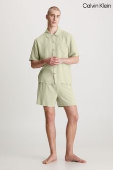 Calvin Klein Green Button Down Shirt Shorts Set