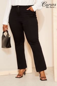 Curves Like These Black Flare Jeans (B59763) | 204 SAR