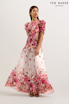 Ted Baker Pink Alviano Puff Sleeve Maxi Dress (B59775) | €464