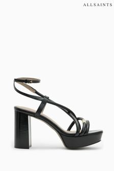 AllSaints Black Bella Platform Heels (B59788) | $396