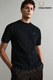 Fred Perry 100% Cotton Ribbed Raglan Sleeve T-Shirt (B59853) | $137