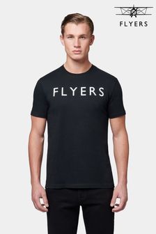 أسود - Flyers Mens Classic Fit Text T-shirt (B59927) | 99 ر.ق