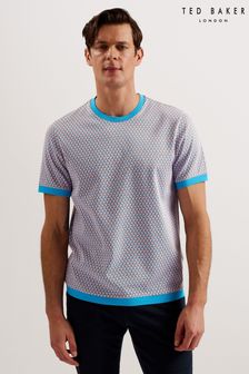 Ted Baker Finity Jacquard-T-Shirt in Regular Fit, Blau (B60024) | 84 €