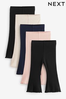 Мульти - Ribbed Flare Leggings 5 Pack (3mths-7yrs) (B60042) | €33 - €39