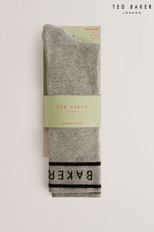 Ted Baker Grey Sokkbbb Branded Socks 2 Pack (B60102) | AED60