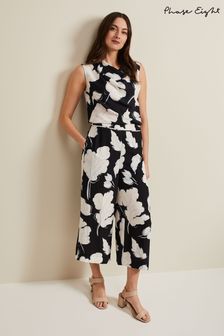 Phase Eight Blue Noelle Floral Print Culottes (B60286) | €87