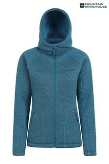 Blau - Mountain Warehouse Nevis Kapuzensweatshirt mit Sherpa-Futter (B60367) | 86 €