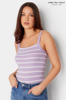 Long Tall Sally Purple Stripe Square Neck Vest (B60567) | LEI 155