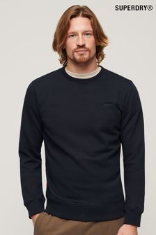Marineblau - Superdry Essential Sweatshirt mit Rundhalsausschnitt und Logo (B60597) | 76 €