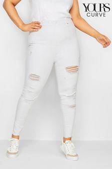 Yours Curve White Jenny Destroyed Jeggings (B60652) | kr402