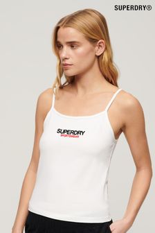 Superdry White Sportswear Logo Fitted Cami Top (B61075) | 114 QAR