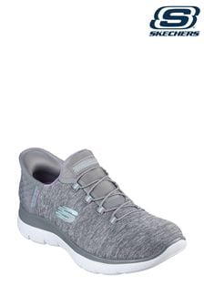 Skechers Grey Womens Slip In Summits Dazzling Haze Trainers (B61077) | $127