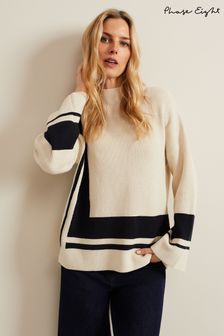 Phase Eight Brown Chunky Kayleigh Boxy Striped Jumper (B61105) | 130 €