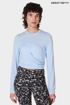 Sweaty Betty Breeze Blue Wrap Front Long Sleeve T-Shirt (B61106) | €63