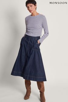 Monsoon Blue Harper Denim Skirt (B61175) | 415 SAR
