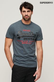 Серый - футболка с логотипом Superdry Vintage Duo (B61231) | €41