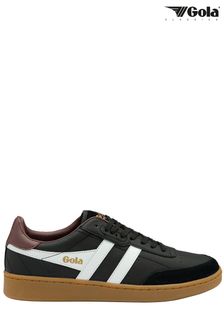 Gola Black Mens  Contact Leather Lace-Up Trainers (B61238) | €113