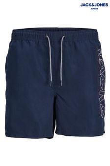 JACK & JONES JUNIOR Blue Side Logo Swim Shorts (B61369) | OMR7