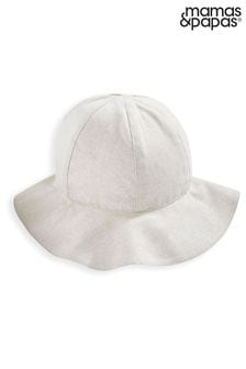 Mamas & Papas Laura Ashley Unisex Stripe Linen Grey Hat