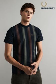 Fred Perry Navy Ombre Stripe T-shirt (B61457) | kr1 370