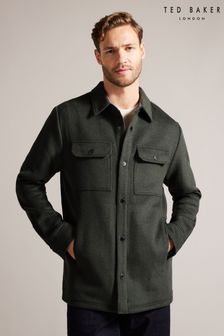 Ted Baker Green Aderbry Wool Blend Over Shirt (B61479) | $207