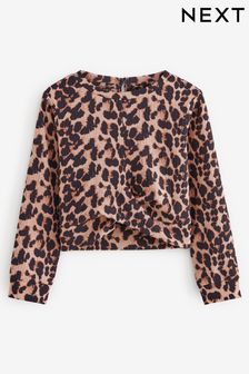 Animal Wrap Front Textured Long Sleeve Top (3-16yrs) (B61536) | 19 € - 26 €