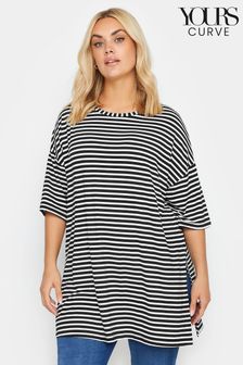 Yours Curve Black Striped Oversized Top (B61547) | €30