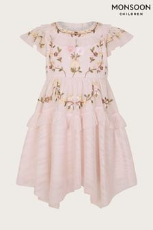 Monsoon Coral Pink Baby Embroidered Dress (B61574) | 188 QAR - 198 QAR