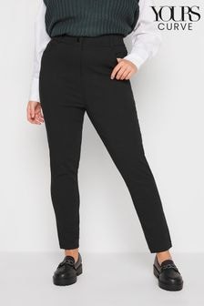 Yours Curve Black Bengaline Trousers (B61577) | $50